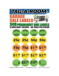 Garage Sales Labels