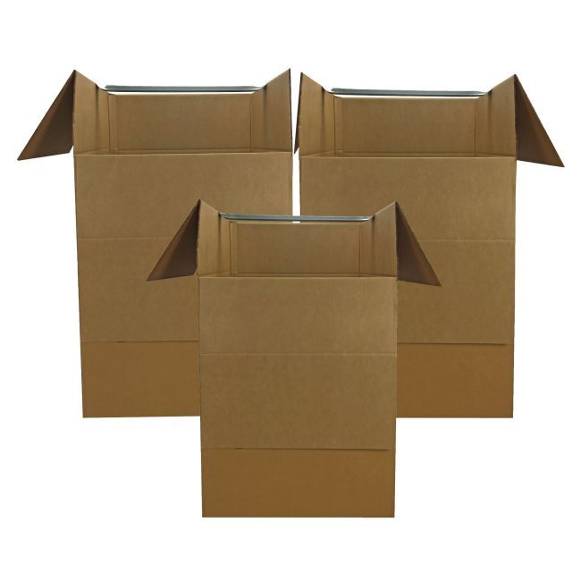 Set of wardrobe boxes with metal bars to move clothes from closet to boxes UOFFICE