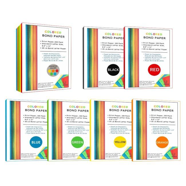  Colored Bond Paper Bundle 8.5