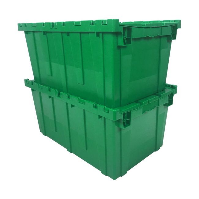 UOFFICE Storage Packing Plastic Crates in a vibrant green color are made from high-quality durable materials.

