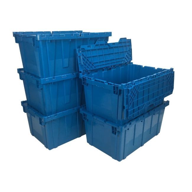 UOFFICE Storage and Packing Plastic Crates in black are made from durable and high-quality plastic material.
