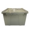 UOFFICE Handheld Attached Lid Container in gray is made from sturdy plastic material.
