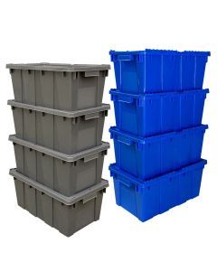 Plastic Crates with Lid for Moving and Storage 