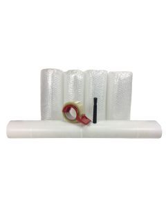 Packaging Supplies Kit Newsprint, Bubble Cushion, Tape, Dispenser, Marker